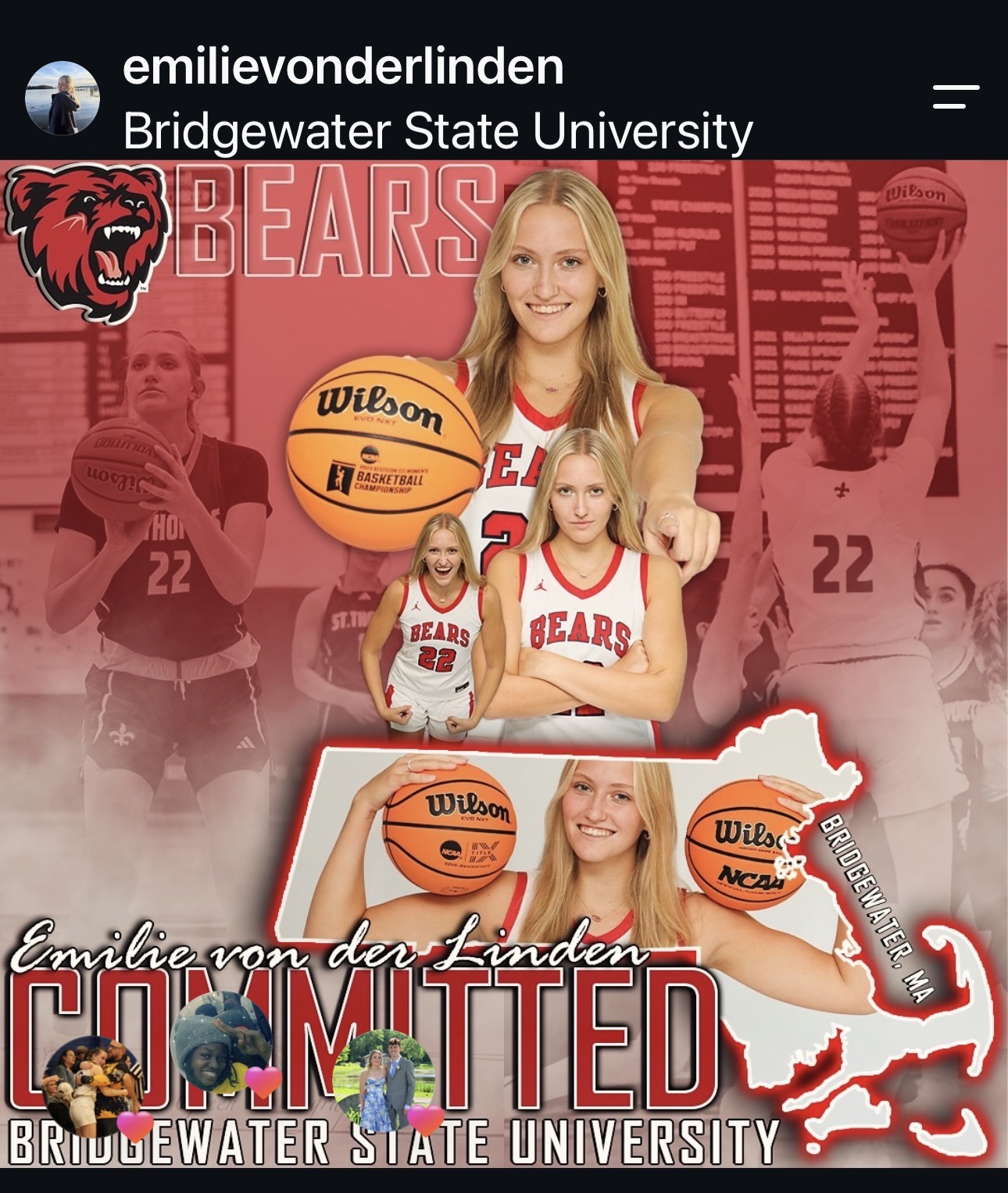 Emilie von der Linden — committed to Bridgewater State University